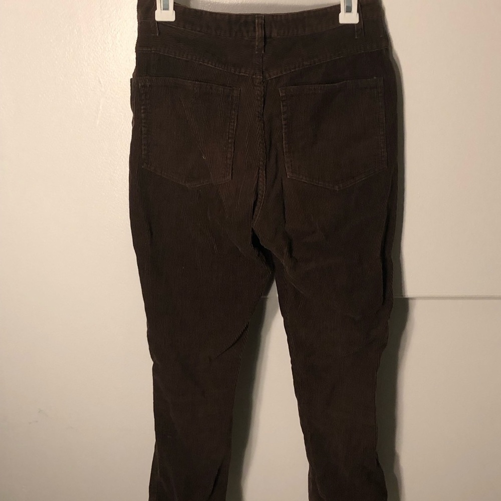 Brown high-waisted corduroy pants